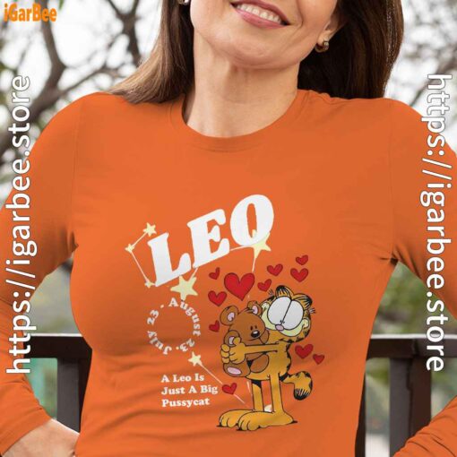 garfield leo women's long sleeve orange for female