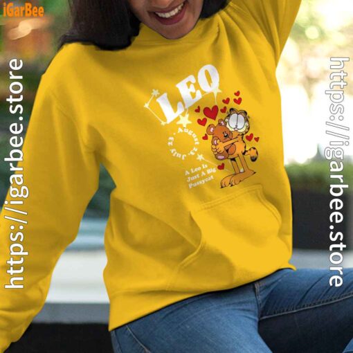 garfield leo yellow hoodie for women