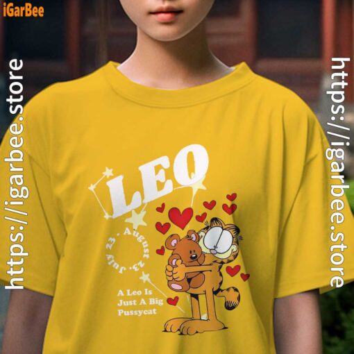 garfield leo yellow kids girl t shirts