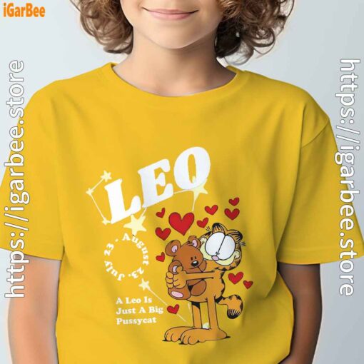 garfield leo yellow t shirt for kid boy