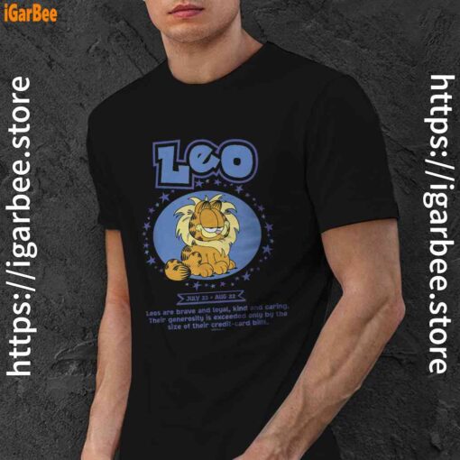 garfield leo zodiac sign horoscope humor black men shirt