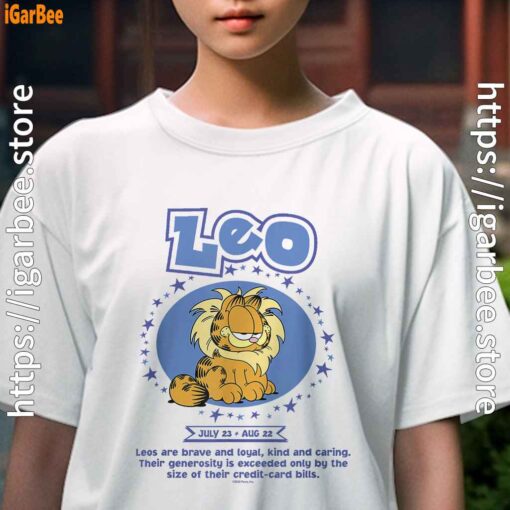 garfield leo zodiac sign horoscope humor kids girl white tee female