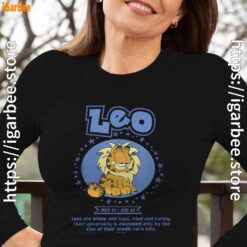 garfield leo zodiac sign horoscope humor long sleeve black for women