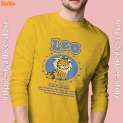 garfield leo zodiac sign horoscope humor men's yellow long sleeve