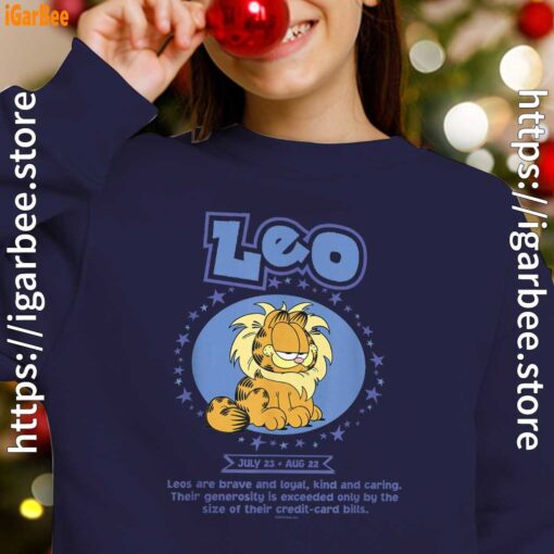 garfield leo zodiac sign horoscope humor navy sweatshirts for girl