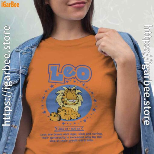 garfield leo zodiac sign horoscope humor women orange t shirt