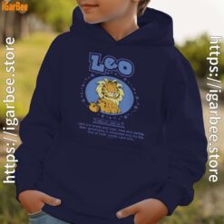 garfield leo zodiac sign horoscope humor youth kid navy hoodie