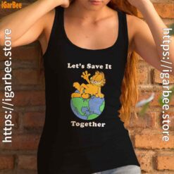 garfield let's save it together female tank top black women