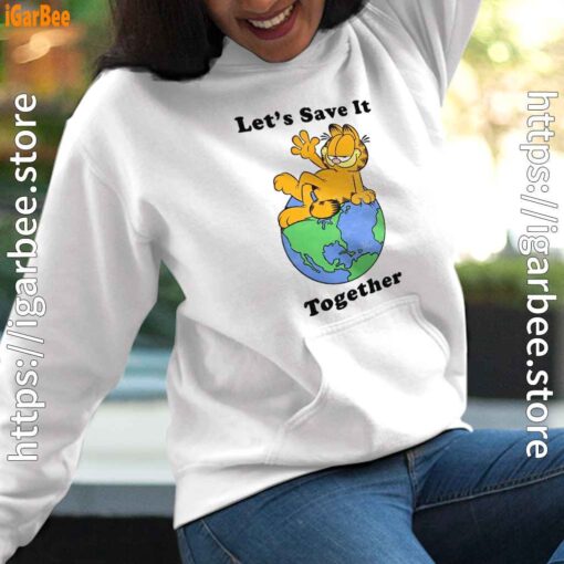 garfield let's save it together female white women hoodie
