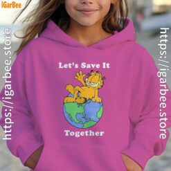 garfield let's save it together kids girl pink hoodies