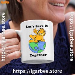 garfield let's save it together white coffee mug