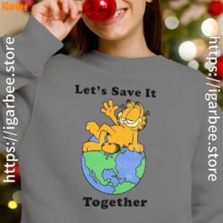 garfield let's save it together youth girl with gray sweatshirt