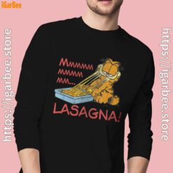 garfield mmm lasagna is life black men long sleeve