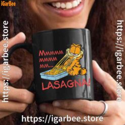 garfield mmm lasagna is life black mug 15oz