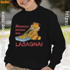 garfield mmm lasagna is life boy with black sweatshirt