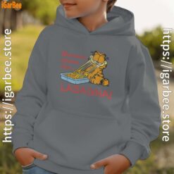 garfield mmm lasagna is life gray hoodie kids
