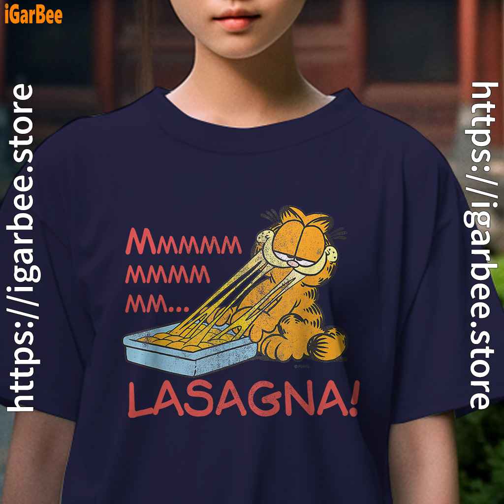 garfield mmm lasagna is life kids girl navy t shirt garfield mmm lasagna is life kids girl navy t shirt