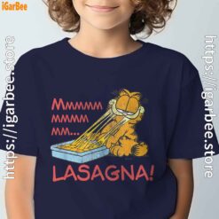 garfield mmm lasagna is life navy boy's t shirt