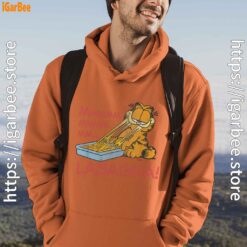 garfield mmm lasagna is life orange men hoodie