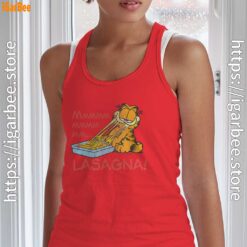garfield mmm lasagna is life tank top red with women