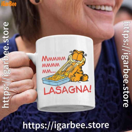 garfield mmm lasagna is life white coffee mug 11oz