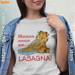 garfield mmm lasagna is life white shirts for women