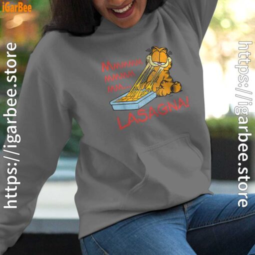 garfield mmm lasagna is life women gray hoodies