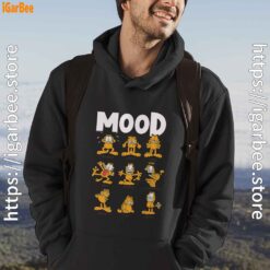 garfield mood black men hoodie for male