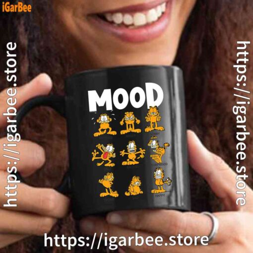 garfield mood black mug