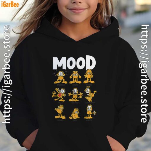 garfield mood kids girl hoodie black