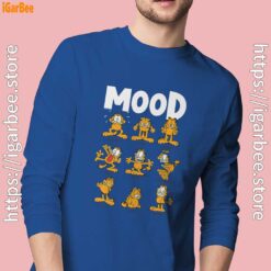 garfield mood men's blue long sleeve
