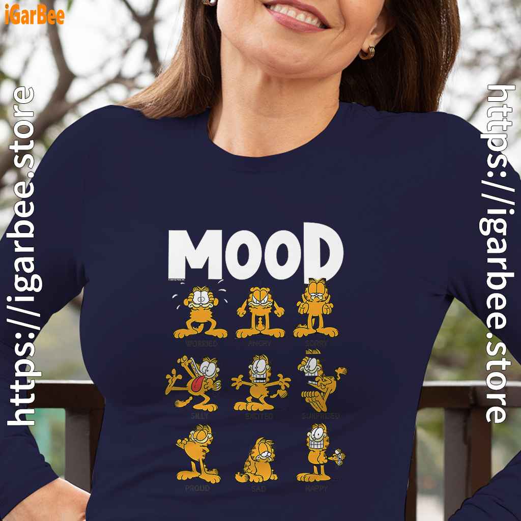 garfield mood navy long sleeve women garfield mood navy long sleeve women