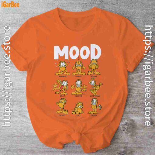 garfield mood orange shirt