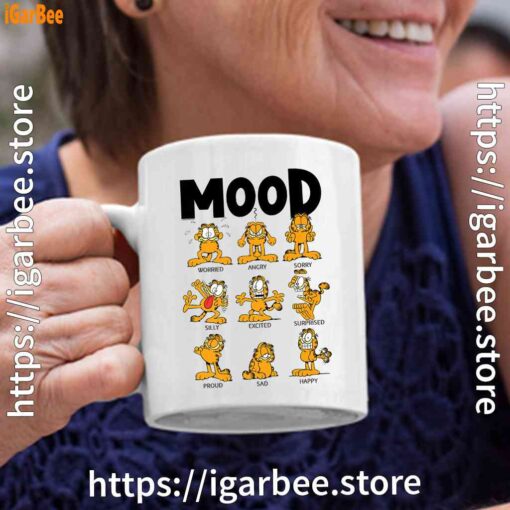 garfield mood white coffee mug