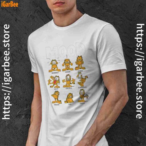 garfield mood white men shirt