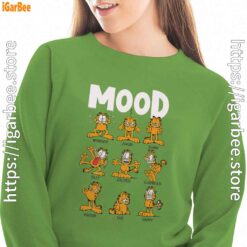 garfield mood women with green sweatshirt