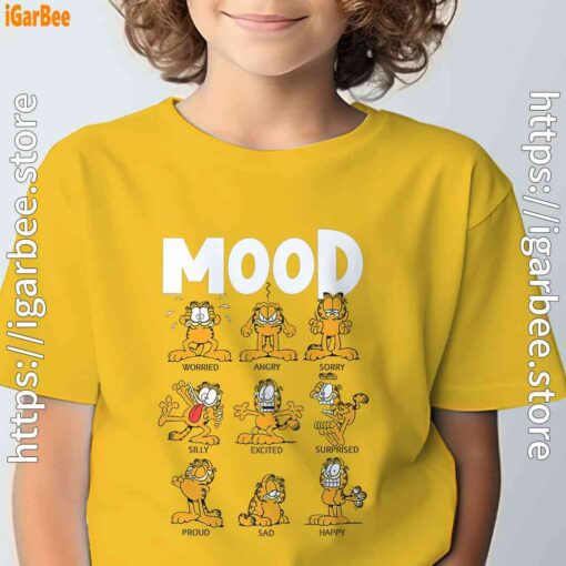 garfield mood yellow t shirt for kid boy