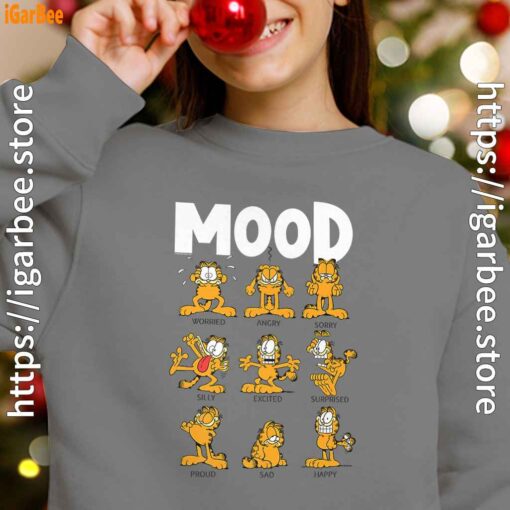 garfield mood youth girl with gray sweatshirt