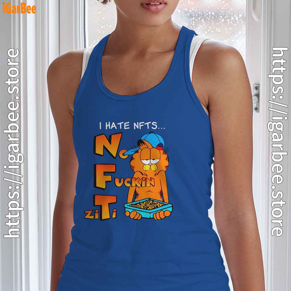 garfield nft blue tank top with women garfield nft blue tank top with women