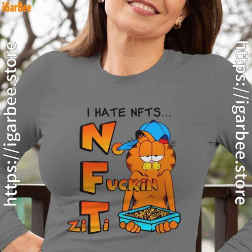 garfield nft gray women long sleeve