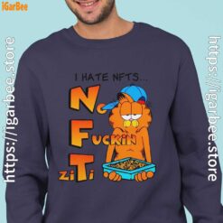 garfield nft navy sweatshirts for men