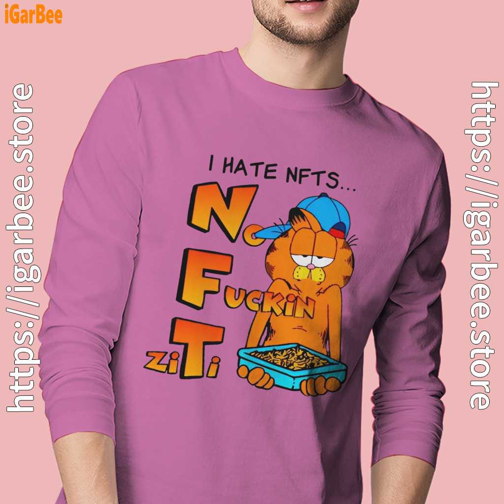 garfield nft pink long sleeve men garfield nft pink long sleeve men