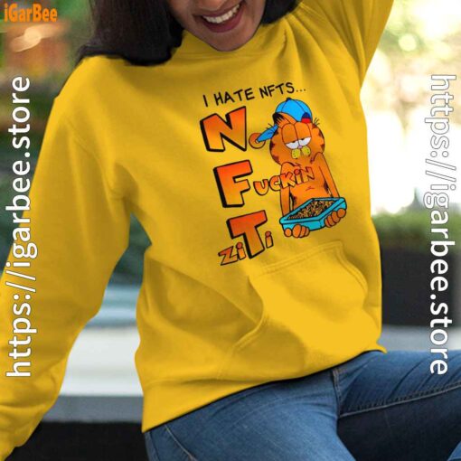 garfield nft yellow hoodie for women