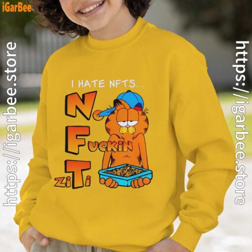 garfield nft yellow sweatshirt youth boy