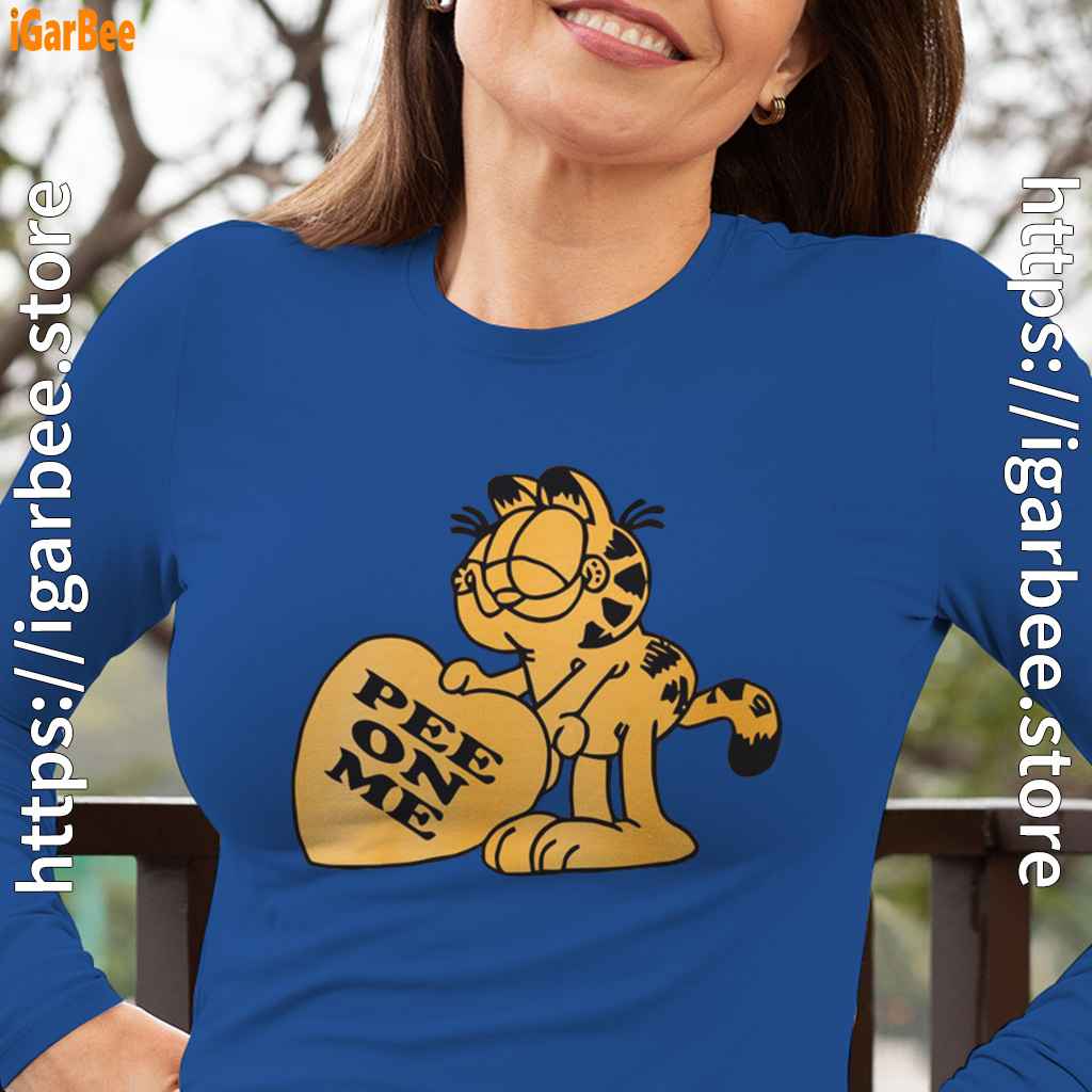 garfield pee on me blue long sleeve with women garfield pee on me blue long sleeve with women