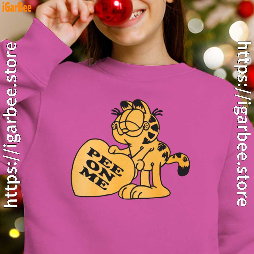 garfield pee on me girl pink sweatshirt garfield pee on me girl pink sweatshirt