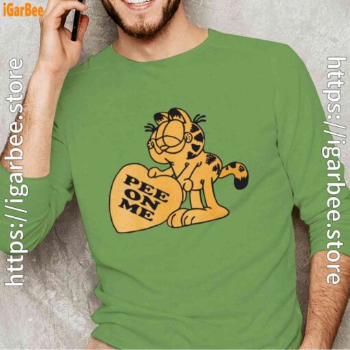 garfield pee on me green long sleeve with men