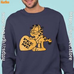 garfield pee on me navy sweatshirts for men