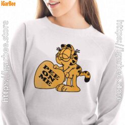 garfield pee on me white sweatshirt women