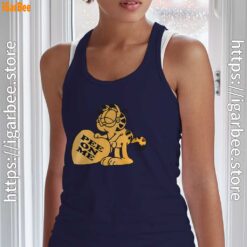 garfield pee on me women's navy tank top